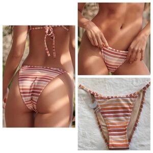 New! Free People x Gnash Swim striped tri bikini bottom 19151